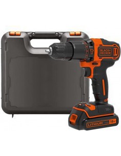 BLACK+DECKER Trapano Avvitatore Batteria a Percussione, 1 Batteria Litio, con 2 velocità meccaniche, 18V, BDCHD18K-QW Black&Deck