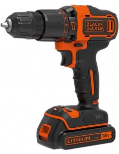 BLACK+DECKER Trapano Avvitatore Batteria a Percussione, 1 Batteria Litio, con 2 velocità meccaniche, 18V, BDCHD18K-QW Black&Deck 2
