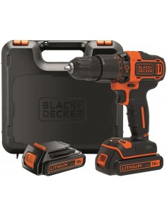 BLACK+DECKER BDCHD18KB-QW Trapano/Avvitatore con Percussione, 18 V, 2 Batterie, 0-360/0-1400 Giri/min Black&Decker - 1