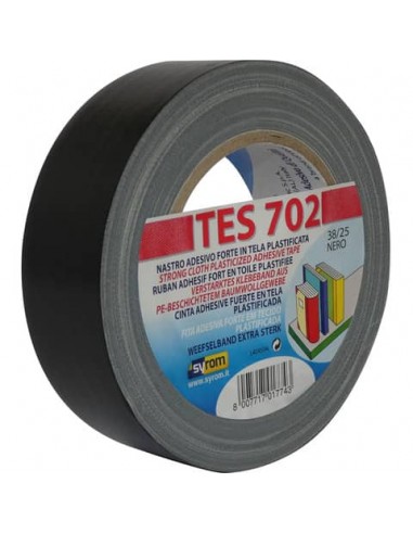 Nastro adesivo in tela Tes 702 Syrom - Tes 702 - 38 mm x 25 m - nero - 1774