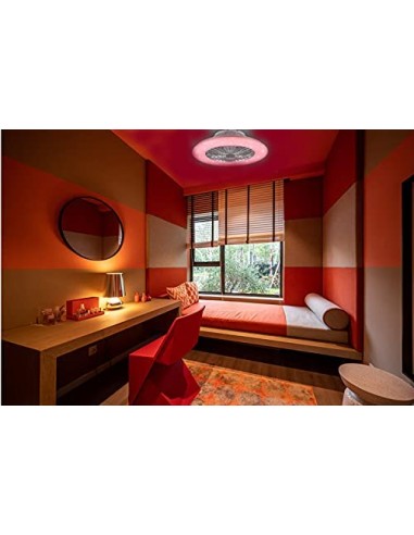 Ventilatore Da Soffitto Con Plafoniera A Led Dimmerabile Rgb Cambiocolore Mod.Stralsund Cm.50  - 4