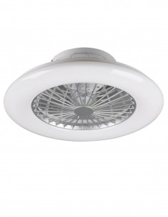 Ventilatore Da Soffitto Con Plafoniera A Led Dimmerabile Mod.Stralsund Cm.50  - 1 2