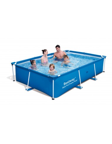 Piscina Rettangolare Cm.259X170X6H Con Telaio BestWay Mod. Power Steel 56403 Blu BESTWAY - 1