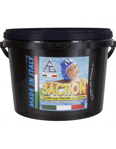 Cloro 3Action Multifunzione per piscine a tre azioni - pastiglie da 200 gr  Conf. da 5 Kg. CAG CHEMICAL - 1