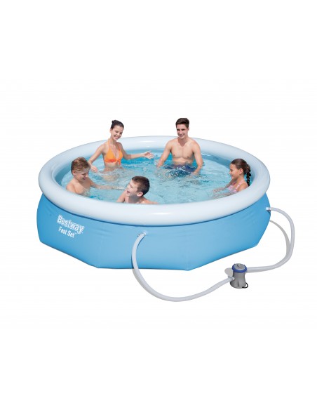 Piscina Gonfiabile Con Pompa Di Filtraggio 305X76H Cm BestWay Mod. Fast Set 57270 Azzurro BESTWAY - 1
