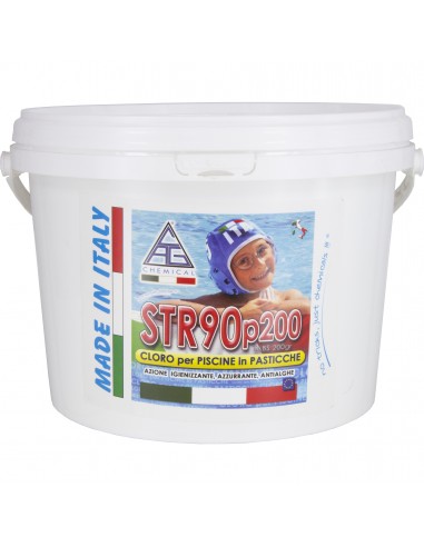 Cloro a lento rilascio per Piscine In pastiglie Da 200gr - Conf. da 5Kg -STR90P200 CAG CHEMICAL - 1