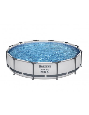 Piscina Rotonda 366x76 cm Con Telaio e Pompa BestWay Mod. Steel Pro MAX 56416 grigio chiaro BESTWAY - 3