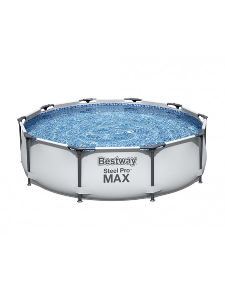 Piscina Rotonda 305x76 cm Con Telaio e Pompa BestWay Mod. Steel Pro MAX 56408 grigio chiaro BESTWAY - 4