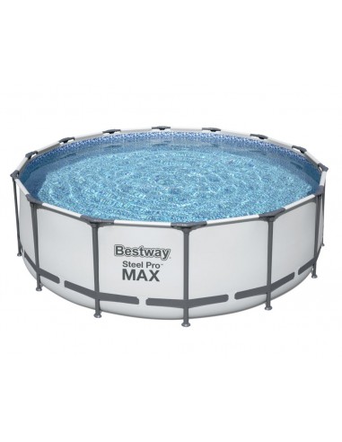 Piscina Rotonda 427x122 cm Con Telaio e Pompa BestWay Mod. Steel Pro MAX 5612X grigio chiaro BESTWAY - 4