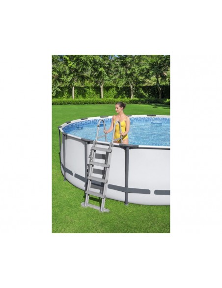 Piscina Rotonda 488X122H Con Telaio e Pompa BestWay Mod. Steel Pro MAX 5612Z Grigio Chiaro BESTWAY - 3