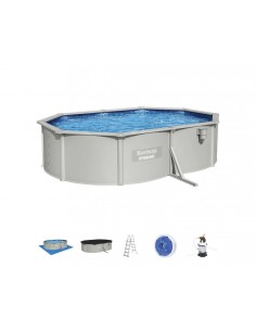 Piscina Ovale 500X360X120H Con Telaio e Pompa BestWay Mod. Hydrium 56586 grigio BESTWAY - 1 2