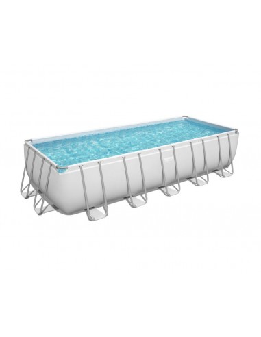 Piscina Rettangolare 640X274X132H Con Telaio e Pompa BestWay Mod. Power Steel 5611Z Grigio Chiaro BESTWAY - 4