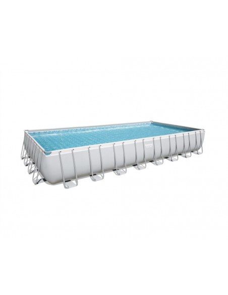 Piscina Rettangolare 956X488X132H Con Telaio e Pompa BestWay Mod. Power Steel 56623 Grigio Chiaro BESTWAY - 5