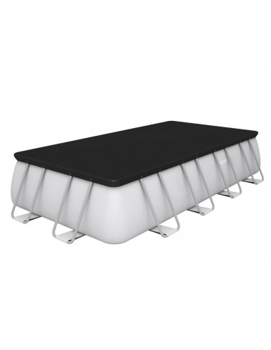 Piscina Rettangolare 549X274X122H Cm Con Telaio e Pompa BestWay Mod. Power Steel 56466 Grigio Chiaro BESTWAY - 6