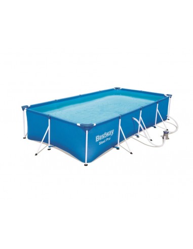 Piscina Rettangolare 400X211X81H Con Telaio e Pompa BestWay Mod. Steel Pro 56424 Blu BESTWAY - 2
