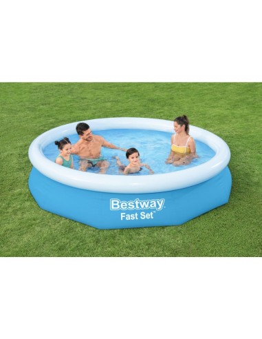 Piscina Gonfiabile Senza Pompa Di Filtraggio 305X66H Cm BestWay Mod. Fast Set 57456Azzurro BESTWAY - 1