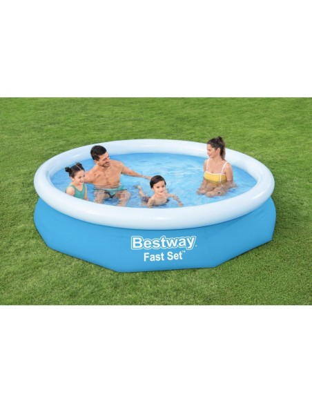 Piscina Gonfiabile Senza Pompa Di Filtraggio 305X66H Cm BestWay Mod. Fast Set 57456Azzurro BESTWAY - 1