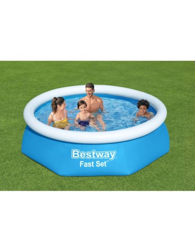 Piscina Gonfiabile senza Pompa Di Filtraggio 244X61H Cm BestWay Mod. Fast Set 57448 Azzurro BESTWAY - 1