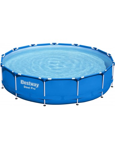 Piscina Rotonda 396X84H cm Con Telaio e Pompa BestWay Mod. Steel Pro 5612E Blu BESTWAY - 5