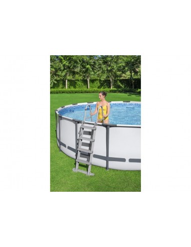 Piscina Rotonda 366X122H Con Telaio e Pompa BestWay Mod. Steel Pro MAX 56420 Grigio Chiaro BESTWAY - 3