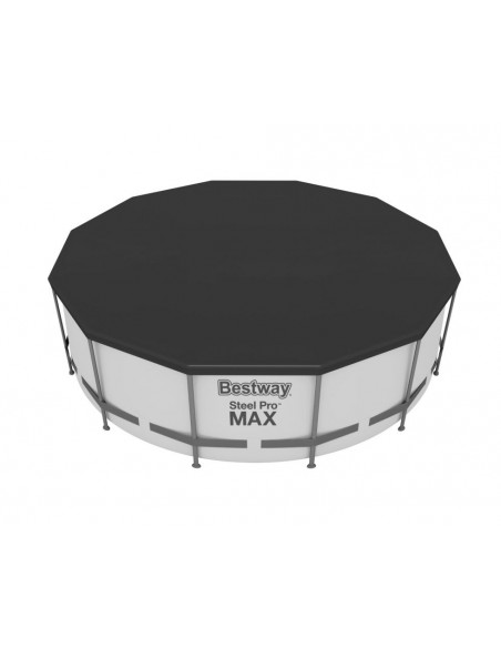 Piscina Rotonda 366X122H Con Telaio e Pompa BestWay Mod. Steel Pro MAX 56420 Grigio Chiaro BESTWAY - 4