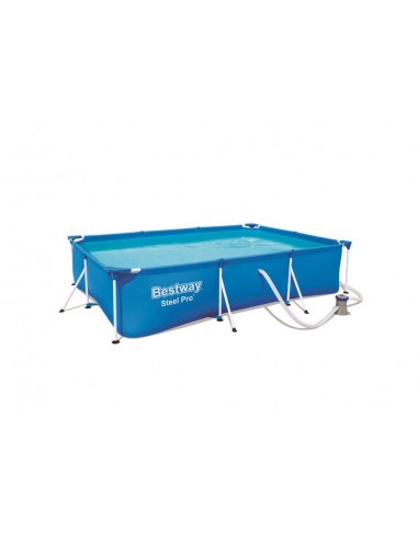 Piscina Rettangolare 300X201X66H Con Telaio e Pompa BestWay Mod. Steel Pro 56411 Blu BESTWAY - 5