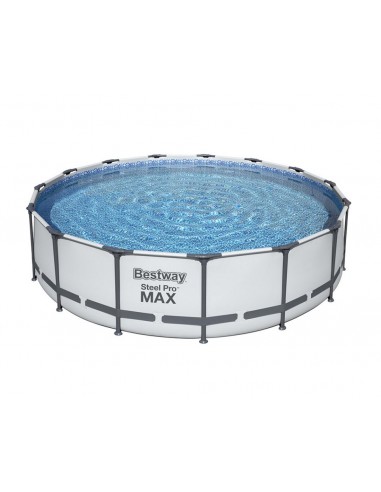 Piscina Rotonda 457X107H Con Telaio e Pompa BestWay Mod. Steel Pro MAX 56488 Grigio Chiaro BESTWAY - 8