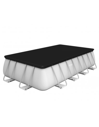 Piscina Rettangolare 488X244X122H Cm Con Telaio e Pompa BestWay Mod. Power Steel 56670 Grigio Chiaro BESTWAY - 4