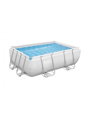 Piscina Rettangolare 282X196X84H Cm Con Telaio e Pompa BestWay Mod. Power Steel 56629 Grigio Chiaro BESTWAY - 6