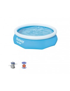 Piscina Gonfiabile Con Pompa Di Filtraggio 305X76H Cm BestWay Mod. Fast Set 57270 Azzurro BESTWAY - 1 2