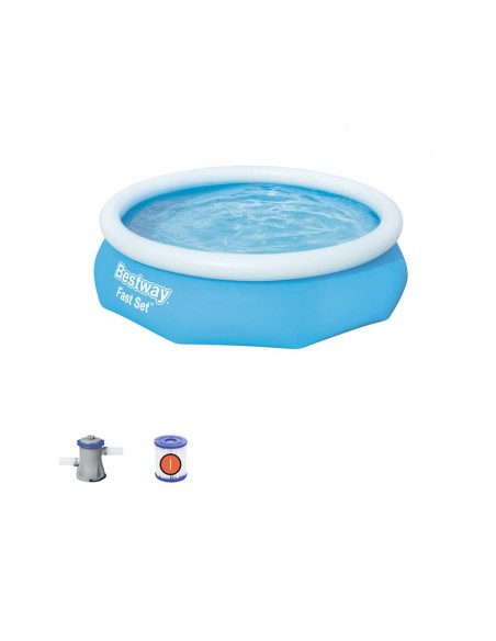 Piscina Gonfiabile Con Pompa Di Filtraggio 305X76H Cm BestWay Mod. Fast Set 57270 Azzurro BESTWAY - 2