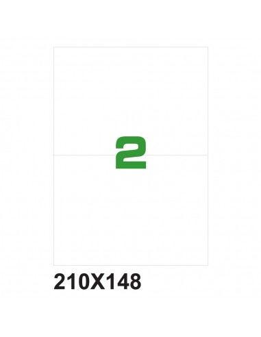 Etichette adesiva bianca 210x148 mm - 2 etichette per foglio A4 - A4210148 (conf.500 fogli)