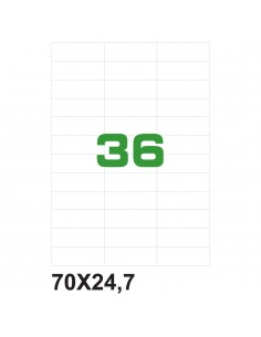 Etichette adesiva bianca 70x24.7 mm - 36 etichette per foglio A4 - A470247-100 (conf.100 fogli) 2