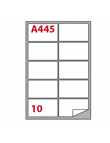 Etichetta Adesiva A/445 Bianca 100Fg A4 99,6X57Mm (10Eti/Fg) Markin - 210A445