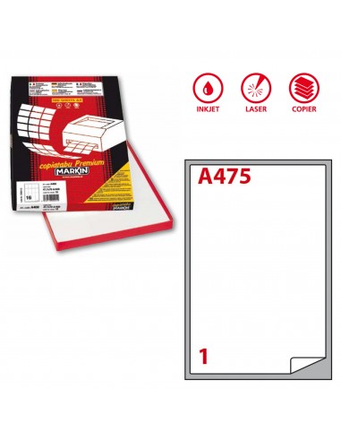 Etichette adesive Markin - 199,6x289,1 mm - Nr. etichette / foglio 1 - X210A475 (conf.100)