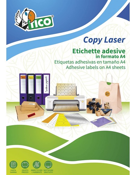 Etichette Copy Laser Prem.Tico indirizzi A4 Las/Ink/Fot ang.arrot. 47,5x25,5 mm - LP4W-4725 (conf.100) Tico - 3