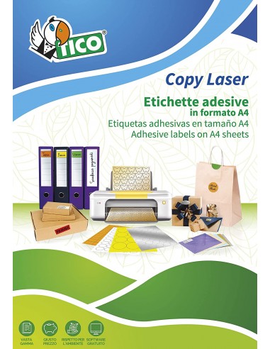 Etichette Copy Laser Prem.Tico indirizzi A4 Las/Ink/Fot ang.arrot. 47,5x46,5 mm - LP4W-4746 (conf.100)
