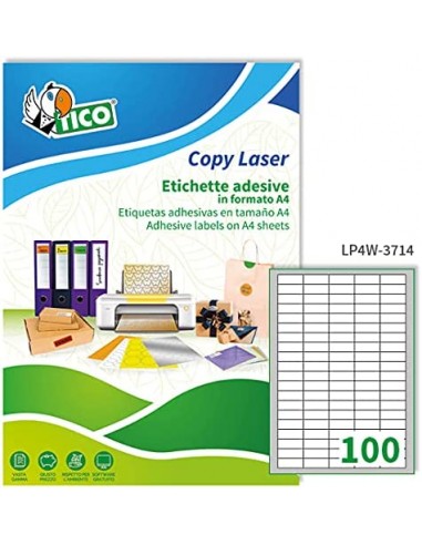 Etichette Copy Laser Prem.Tico indirizzi A4 Las/Ink/Fot ang.arrot. 37x14 mm - LP4W-3714 (conf.100)