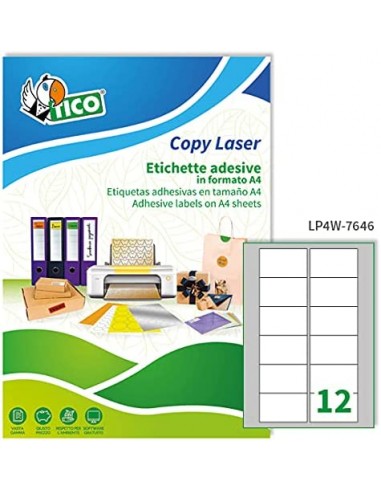 Etichette Copy Laser Prem.Tico indirizzi A4 Las/Ink/Fot ang.arrot. 76,2x46,4 mm - LP4W-7646 (conf.100)