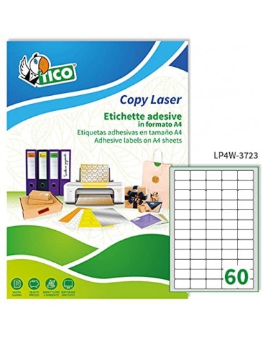 Etichette Copy Laser Prem.Tico indirizzi A4 Las/Ink/Fot ang.arrot. 37,5x23,5 mm - LP4W-3723 (conf.100)