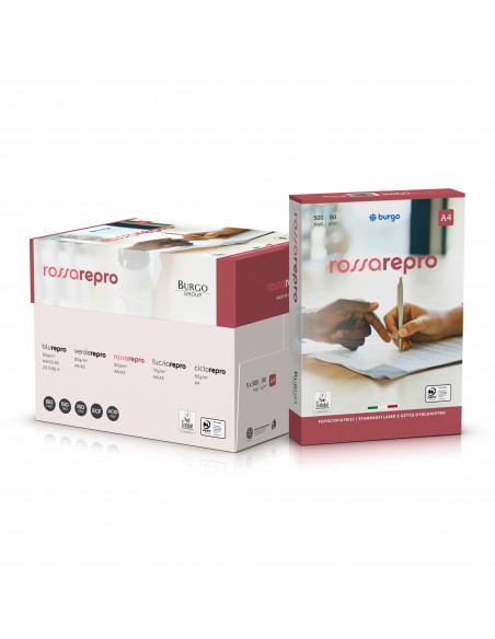 Carta Repro Rossa Burgo - A4 - 80 g/mq - 104 µm - 8133 (conf.5)