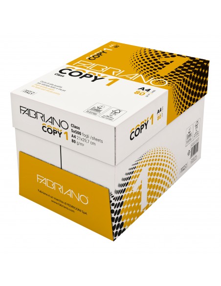 Carta per fotocopie A4 Fabriano COPY 1 80 g/m² Risma da 500 fogli - 42021297 Fabriano - 2