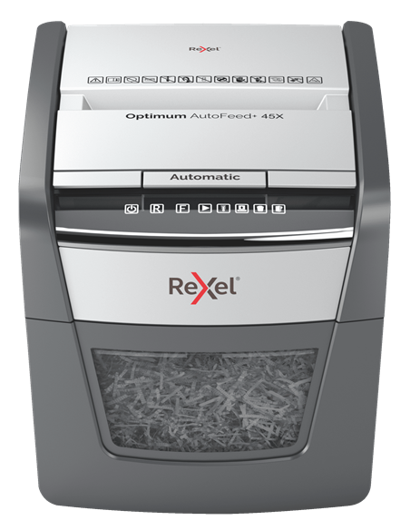 Rexel Distruggidocumenti Automatico Optimum AutoFeed 45X - Taglio Frammenti - Livello Sicurezza P4 - 20L - 2020045XEU Rexel - 1