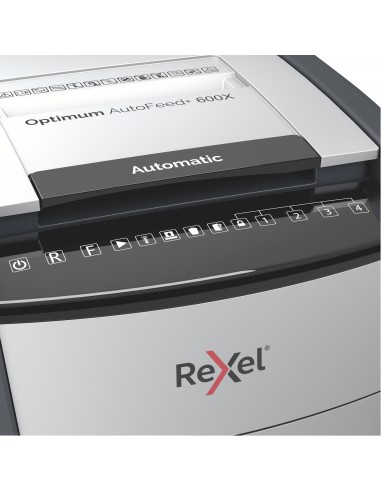 Rexel Distruggidocumenti Automatico Optimum AutoFeed+ 600X - Taglio Frammenti - Livello Sicurezza P4 - 110L - 2020600XEU Rexel -