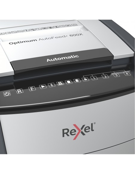 Rexel Distruggidocumenti Automatico Optimum AutoFeed+ 600X - Taglio Frammenti - Livello Sicurezza P4 - 110L - 2020600XEU Rexel -