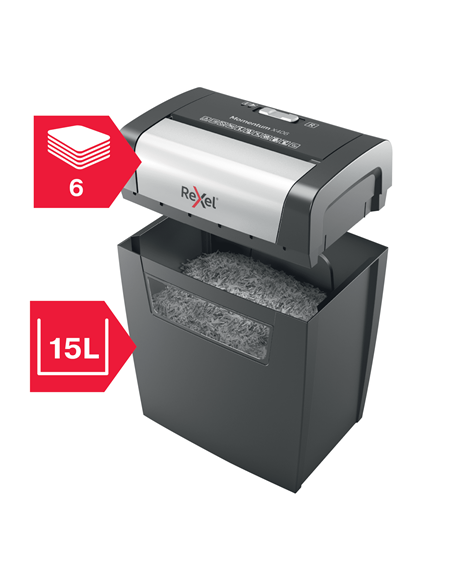 Rexel Distruggidocumenti Momentum X406 - Taglio Frammenti - Livello Sicurezza P4 - 15L - 2104569EU Rexel - 5
