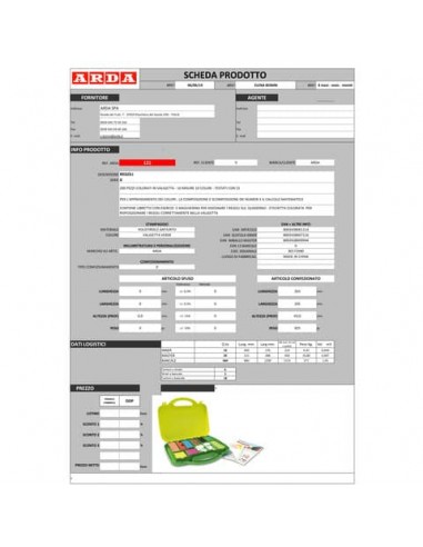 Regoli ARDA 10 misure/10 colori in plastica colorata Conf. 200 pezzi - 121 Arda - 4