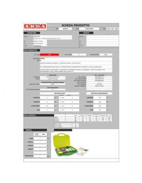 Regoli ARDA 10 misure/10 colori in plastica colorata Conf. 200 pezzi - 121 Arda - 4