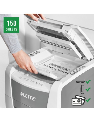 Leitz Distruggidocumenti IQ AutoFeed 150 P4 Office - Taglio Frammenti - Livello Sicurezza P4 - 44L - 80130000 Leitz - 7
