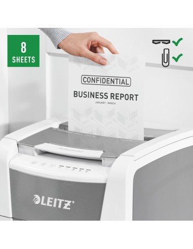 Leitz Distruggidocumenti IQ AutoFeed 150 P4 Office - Taglio Frammenti - Livello Sicurezza P4 - 44L - 80130000 Leitz - 8